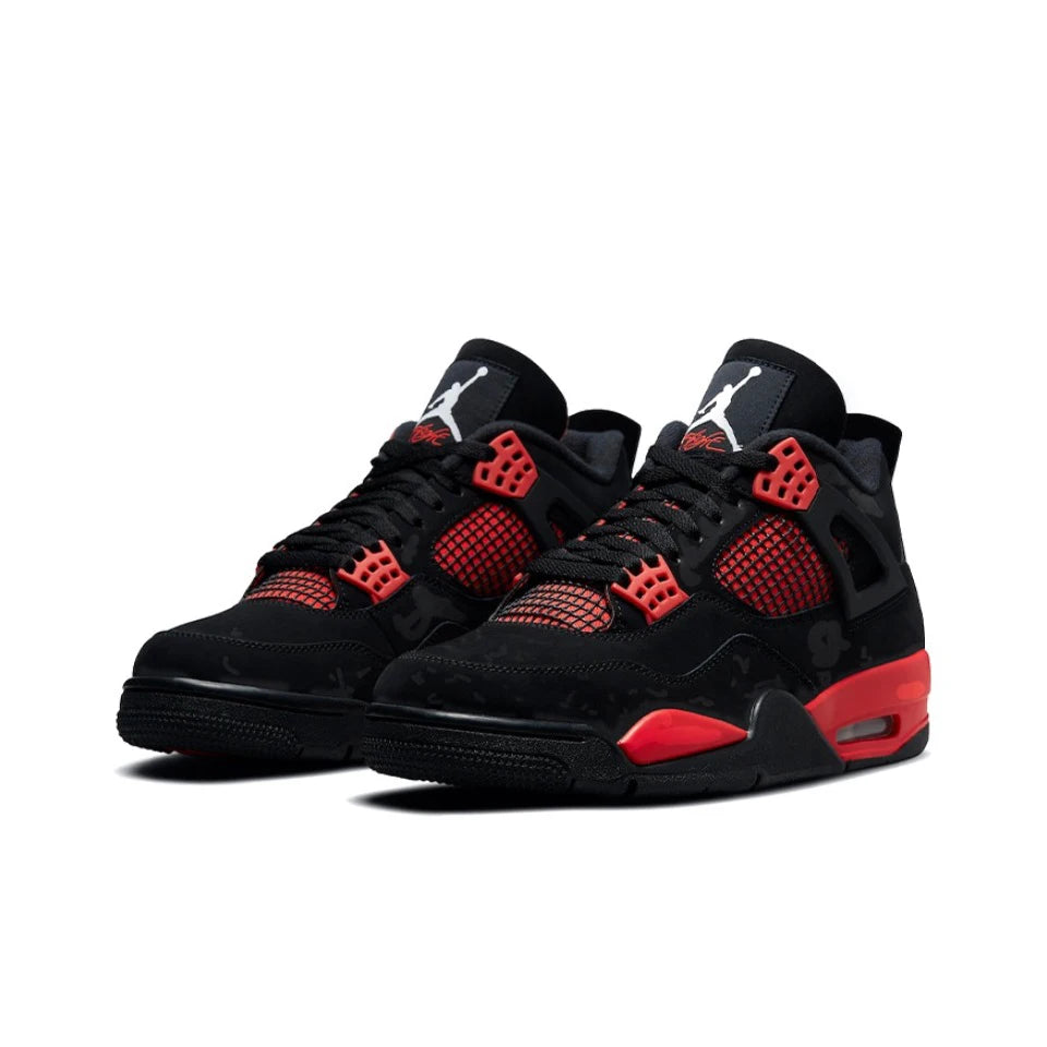 Original Air Jordan 4 Retro Bred Bull Anti-Slip Wear-resistant Retro Basketball Shoes