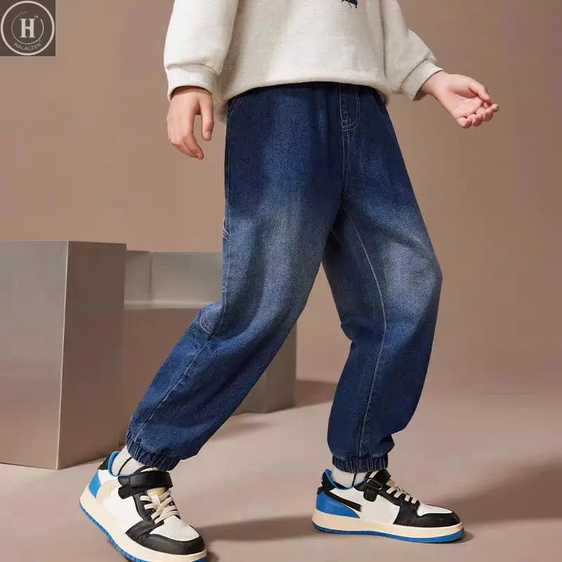 IENENS Kids Boys Jeans Baby Clothes Classic Pants Children Denim Clothing Infant Boy Casual Bowboy Bottoms Trousers  4-11 Years HALALZEN