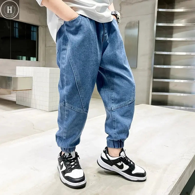 Big Boy Jeans Casual Fashion Cool Children's Pants Boys' Baggy Summer Clothing Teenagers Comfortable Fit Kids' Fashion HALALZEN
