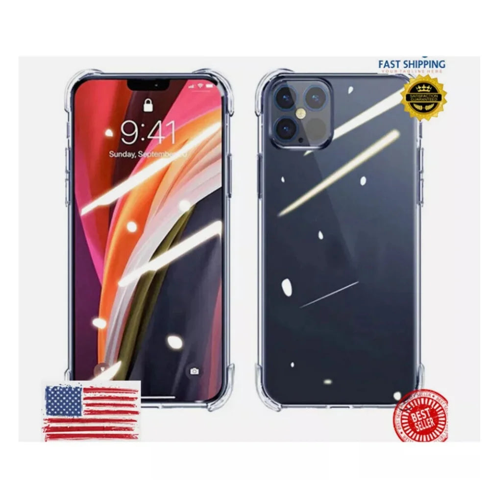 For Apple iPhone 14 13 12 11 Pro Clear Case 3HRating Scratch Resistant Cover