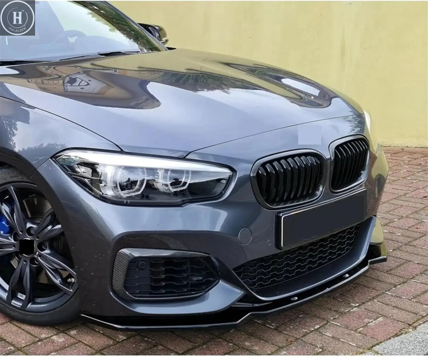 For BMW 1-Series F20 F21 2015~2019 118i 120i M135i M140i M Performance Front Bumper Splitter Lip Car Diffuser Body Kit Spoiler HALALZEN