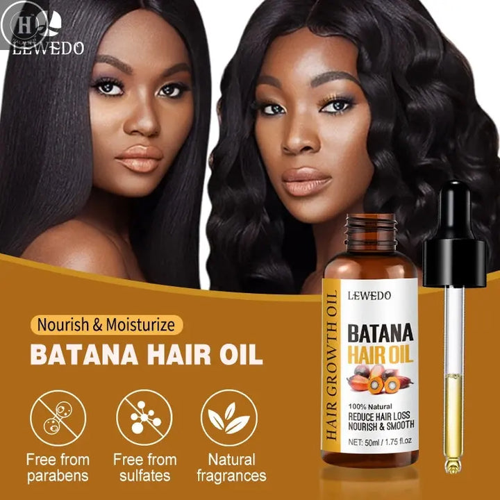 Lewedo Naturals Batana Oil Fast Hair Growth for Men Women Pure Batana Oil Nourish Shiny Hair Healthy Hair Care Anti Hair Loss HALALZEN