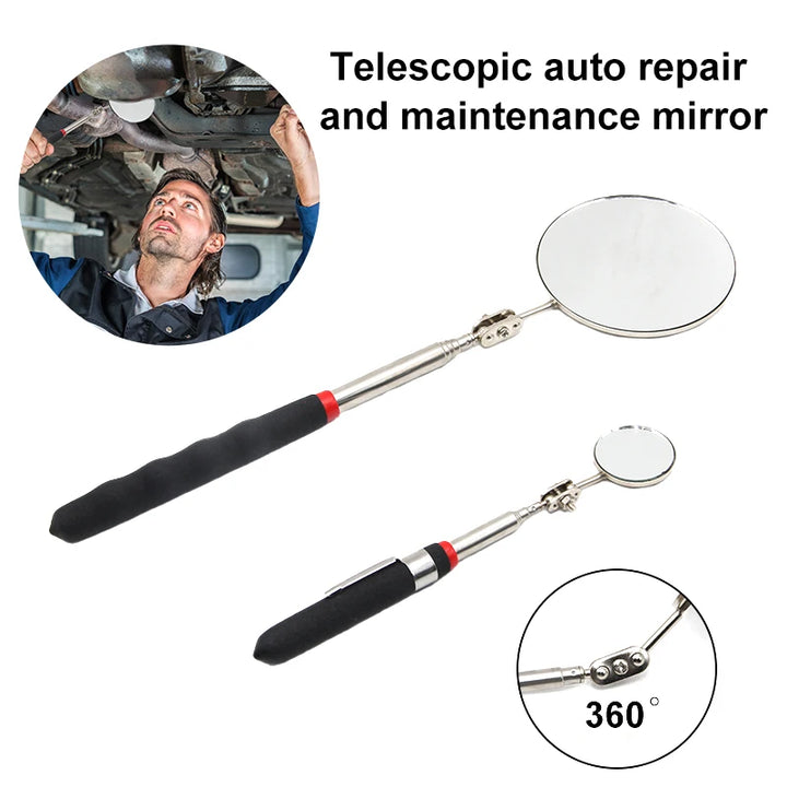 Detection folding mirror 360 degree rotating reflector universal auto repair tool accessory  telescopic bottom inspection mirror
