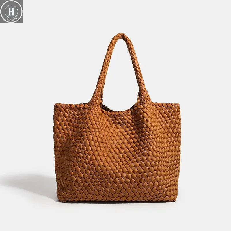 Large size women's tote bag Women's fashion bags 2024 Hot product Neoprene material women's hand-woven bag Large volume Tote bag HALALZEN