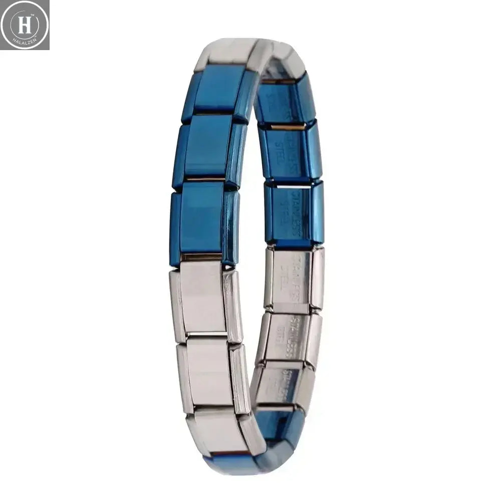 Hapiship New Women's Jewelry 9mm Width Italian Elastic Charm Bracelet Fashion Stainless Steel Bangle ST- HALALZEN