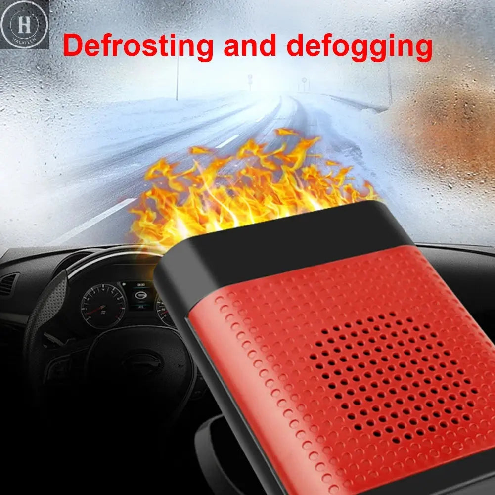 12/24V Portable Car Heater 360 Rotating Car Electric Heater Fan 1200W Windscreen Defroster Demister Auto Windshield Defroster HALALZEN