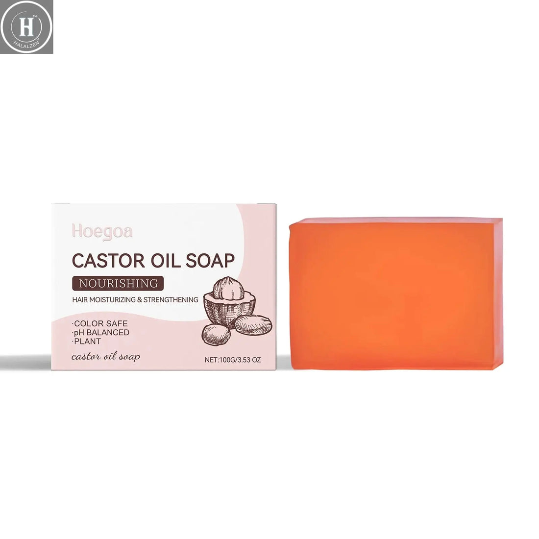 Castor Oil Shampoo Bar Natural Hair Care Deep Moisturizing Scalp Treatmen Nourishing All Hair Types Travel Friendly Eco Friendly HALALZEN