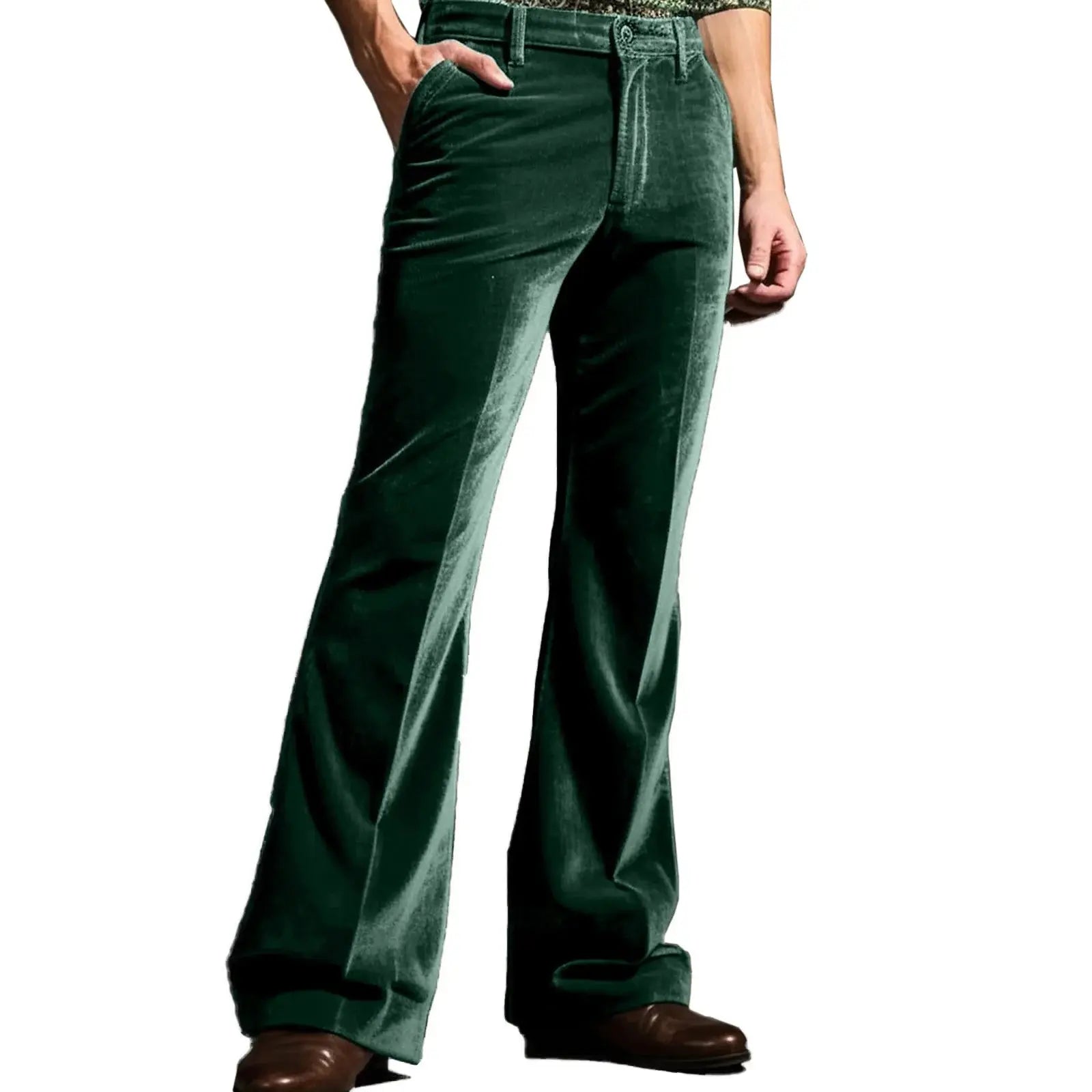 Men s Classic Fit Flared Dress Pants Elegant Solid Color Bell Bottom Trousers for Work Events Wedding Ceremony and Casual Wear Halalzen UK