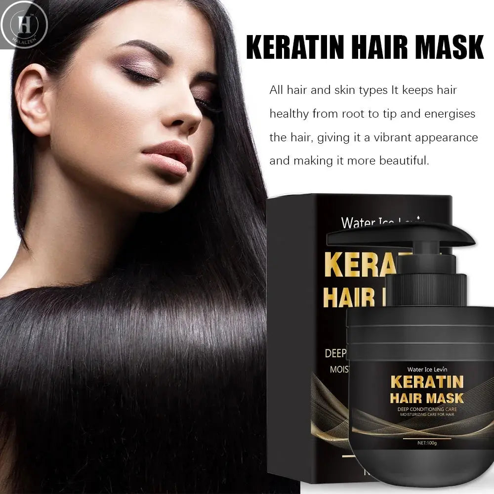 New Keratin Hair Mask For Maltreated Hair 5Seconds Repairing Damaged Frizzy Hairs Smoothing Nourish Straightening Hair Care 100g HALALZEN
