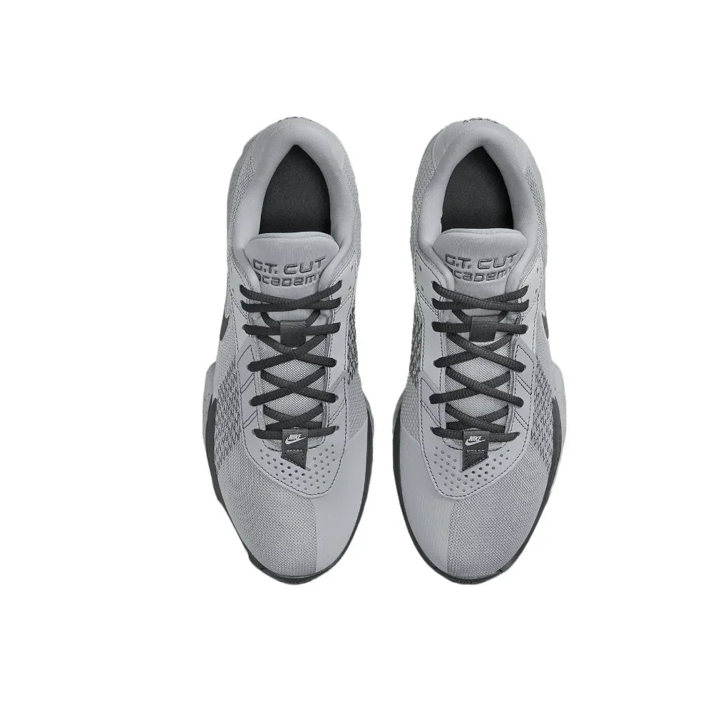 Nike Air Zoom G.T. Cut Academy Men's Low Top Basketball Shoes Comfortable Shock Absorbing Athletic Shoes Gray and White Colorway