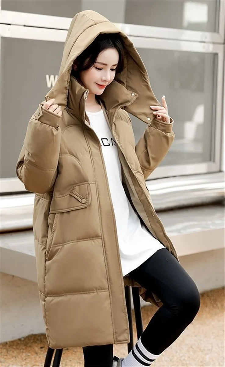 Winter Jacket Women's Parkas Coat 2023 New Long Coat Down Snow Wear Outerwear Female Hooded Waterproof Cotton Padded Parka