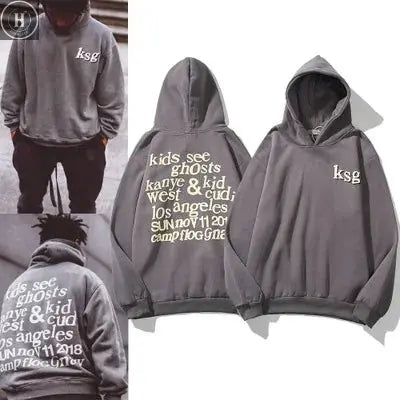 Kanye West Hoodies Jacket Men Graffiti Lucky Me I See Ghosts Sweatshirt Harajuku Fleece Street HipHop Pullover Bone Loose Hoodie HALALZEN