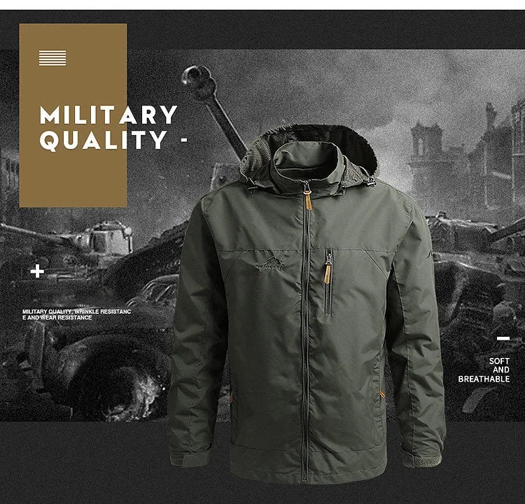 Outdoor Sports Men's Jacket Versatile Loose And Comfortable Top Waterproof And Windproof Work Jacket Hooded Assault Jacket