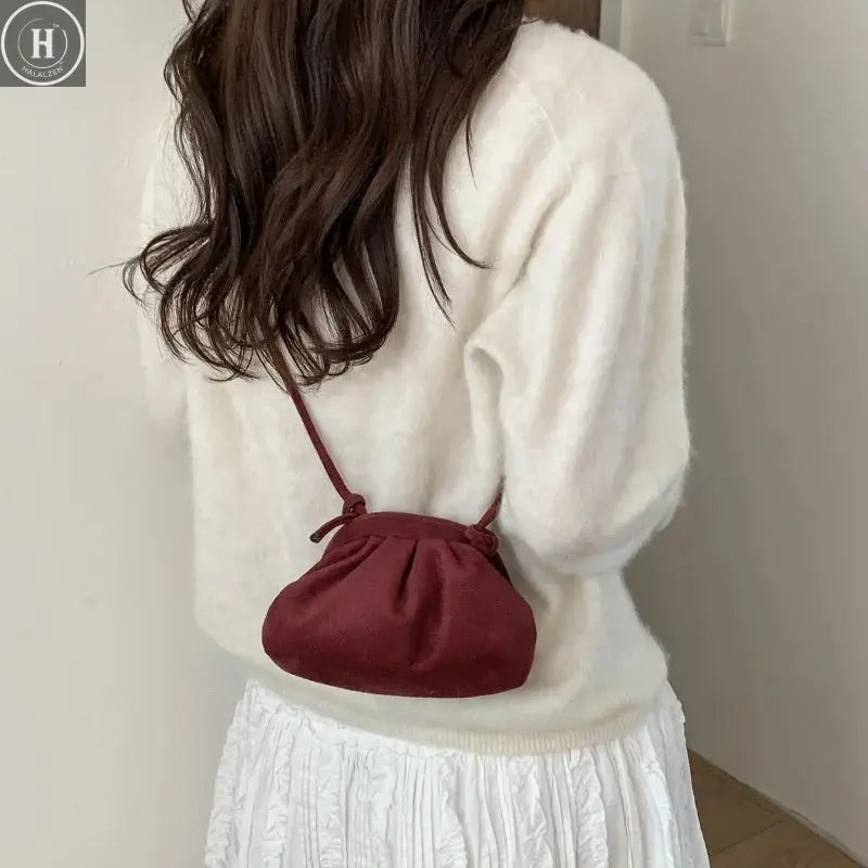 Trendy Matte Shoulder Bag for Women Shell Crossbody Bags Retro Fashion Small Purse Unique Design Versatile Texture Storage Bags HALALZEN