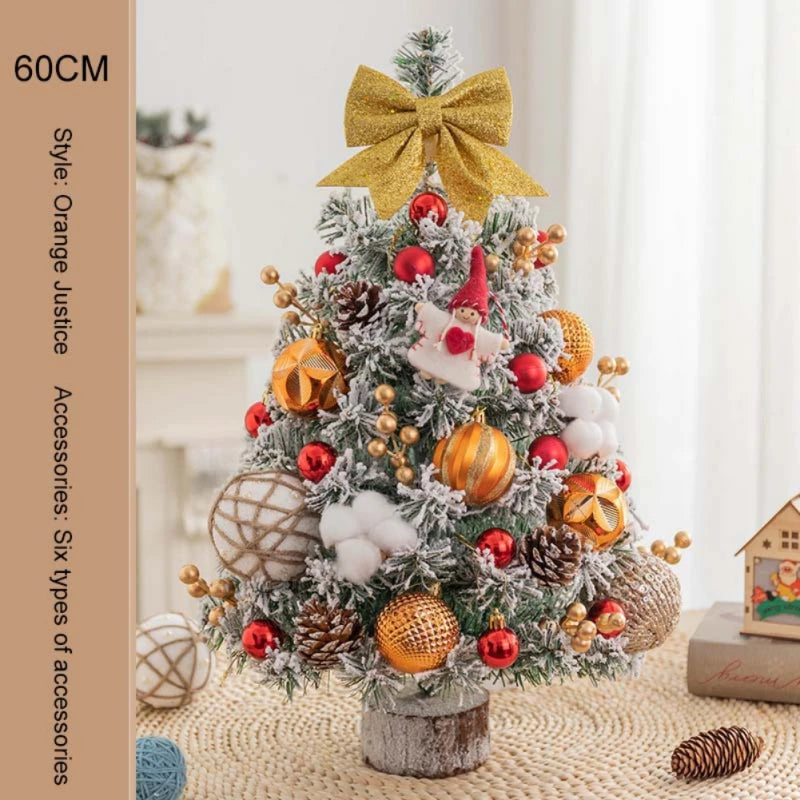 45cm Christmas Tree Ornament Mini Small Xmas Tree With LED Light For Merry Christmas New Year Home Party DIY Desktop Decor