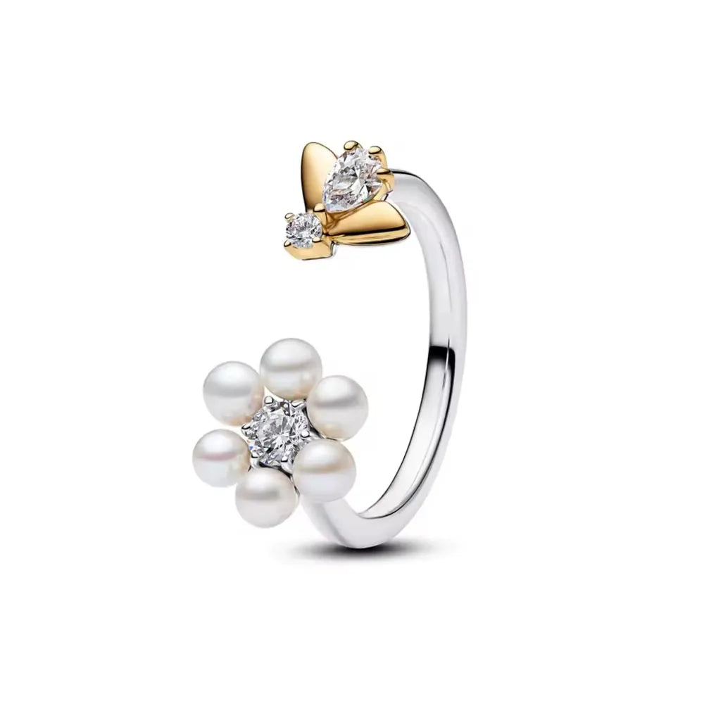 2026 Hot Selling 925 Silver, Heart-shaped, Butterfly,Flower Ring, Suitable for European Women's Exquisite Charm Jewelry Gifts ﻿