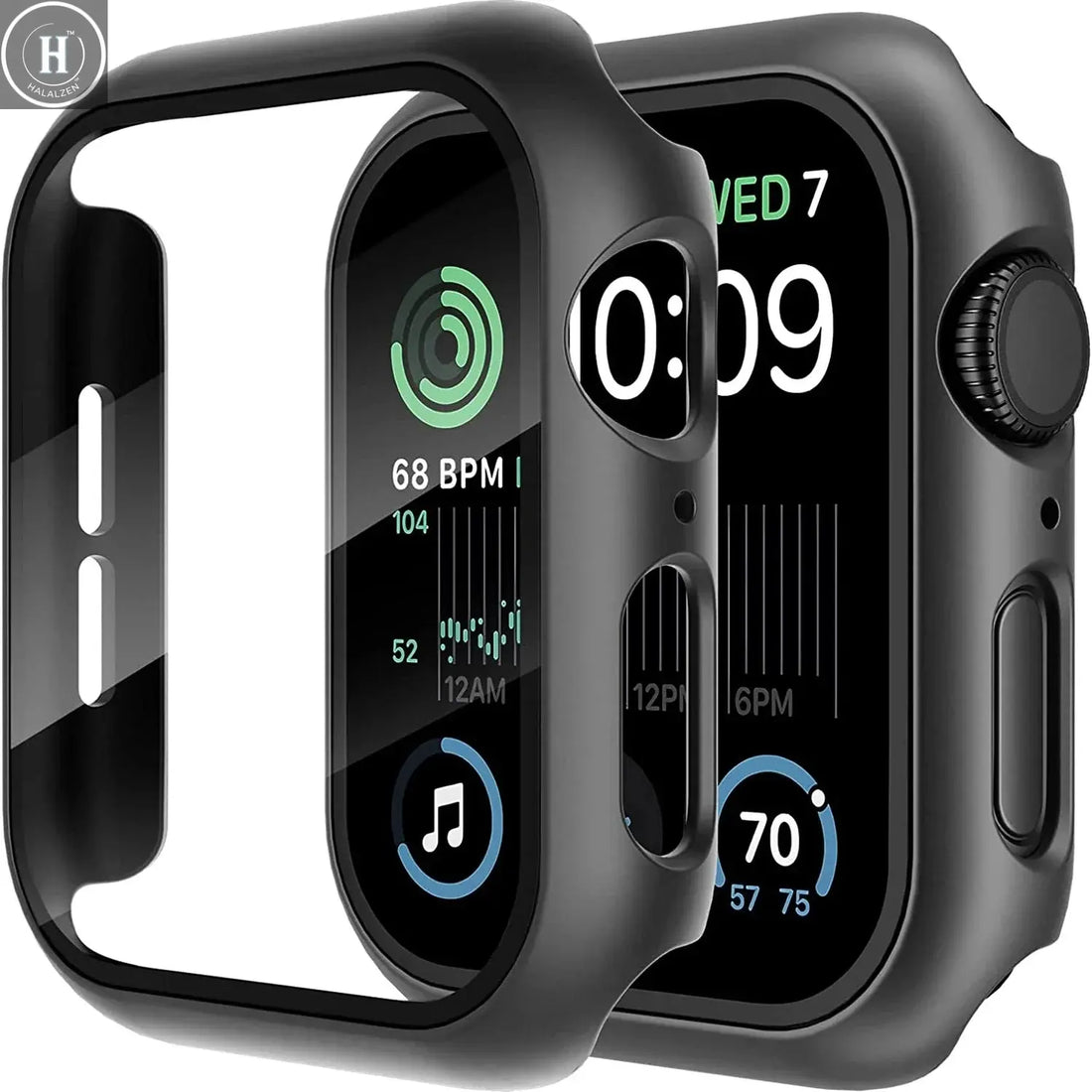 Tempered Glass+Cover For Apple Watch 11 10 9 8 7 46mm 42mm PC Bumper Screen Protector Case iWatch Series 7 6 5 4 SE3 44 40 45mm HALALZEN