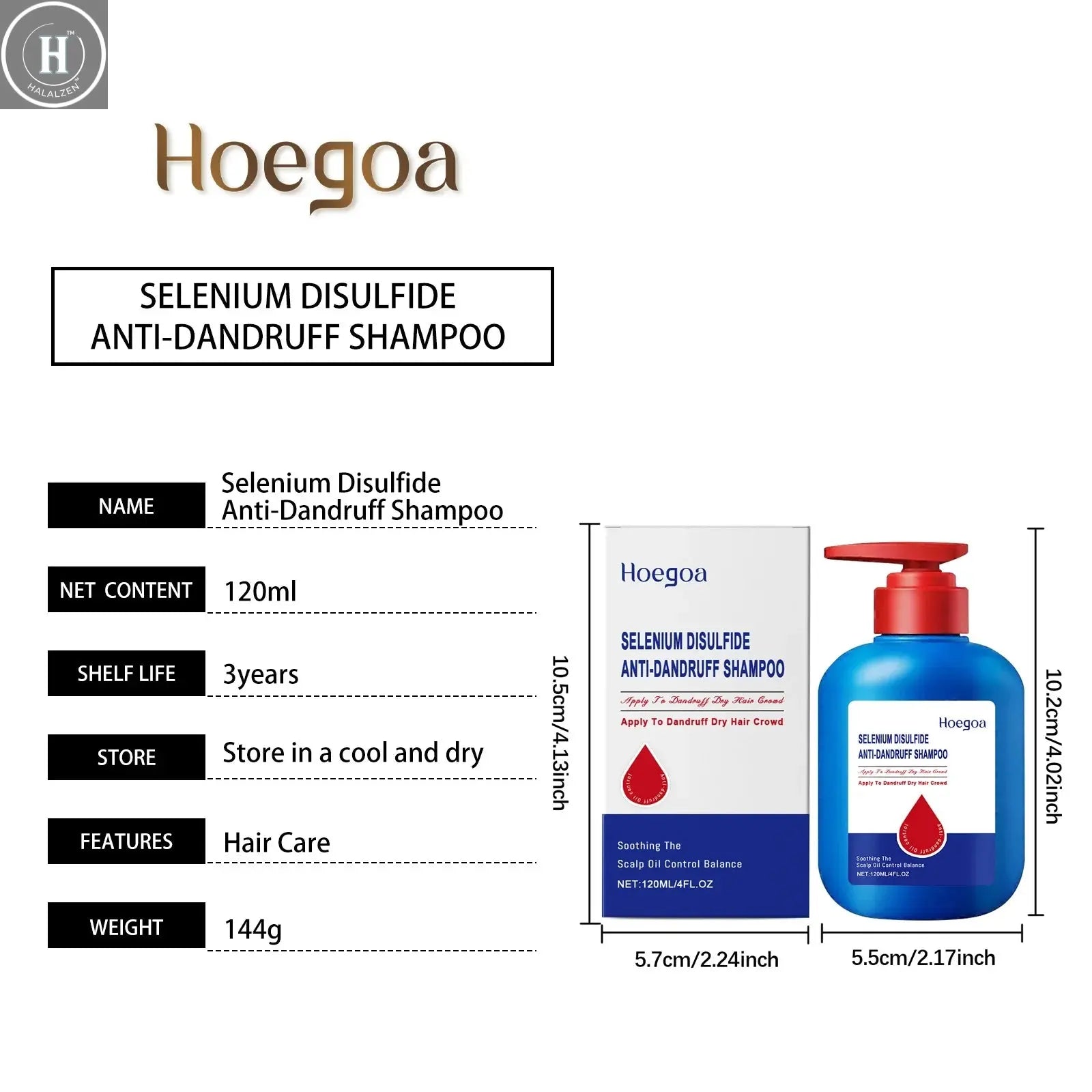 120ml Selenium Sulfide Shampoo Deep Cleansing Remove Dandruff Itchy Balance Oil Nourishing Restoration Hair Color Shampoo HALALZEN