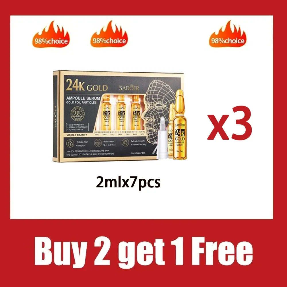 Korean 24K Gold Hyaluronic Acid Serum Protein Thread Lifting Filler Absorbable Collagen Protein Thread Vitamin C Facial Essence HALALZEN