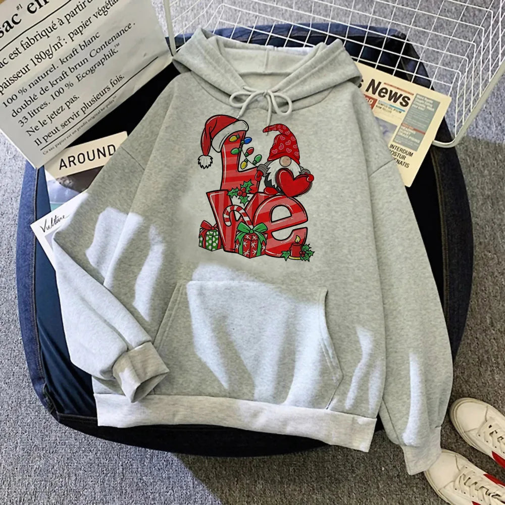 Christmas hoodie graphic funny harajuku kawaii pattern Japanese women pullover comfortable anime soft fabric Japanese