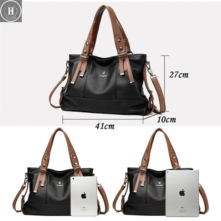 Luxury Casual Tote Women Bag High Quality Leather Ladies Hand Bags for Women 2024 Shoulder Bag Big Crossbody Bags Sac A Main HALALZEN