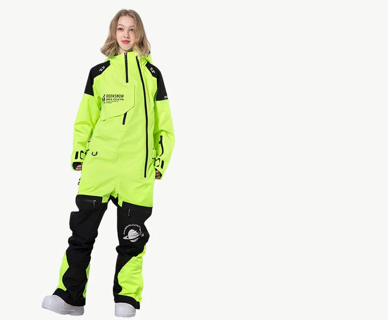 Winter 2025 New One Piece Snowsuit Women Outdoor Snowboard Men Overall Warm Windproof Waterproof Ski Jumpsuit Mountain Clothes