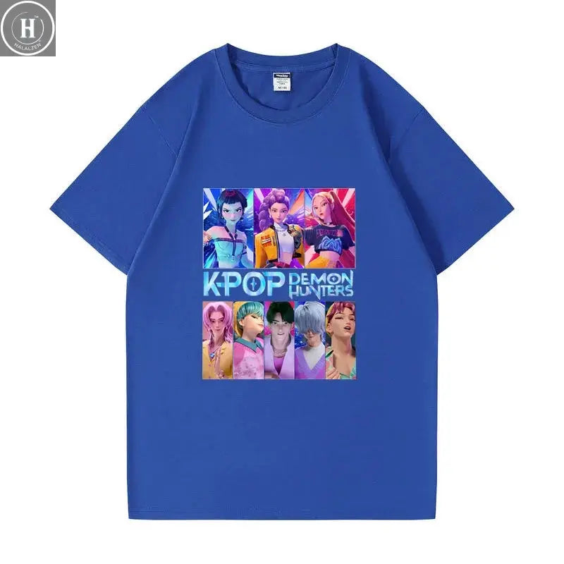 Kpop Demon Hunters HUNTRIX Saja Boys T Shirts Girls O-Neck Casual Women Summer Shirts Cotton T-shirt High Quality Clothing Tops HALALZEN