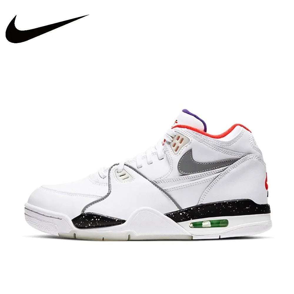 NIKE Original Flight Legacy comfortable and versatile men's mid-top retro basketball shoes red and white