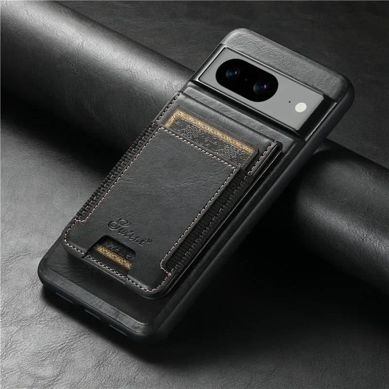 Luxury Magsafe Magnetic Wallet Leather Phone Case For Google Pixel 10 9 Pro XL Pixel 8 7 6 Pro 6A 7A 8APocket Card Holder Cover