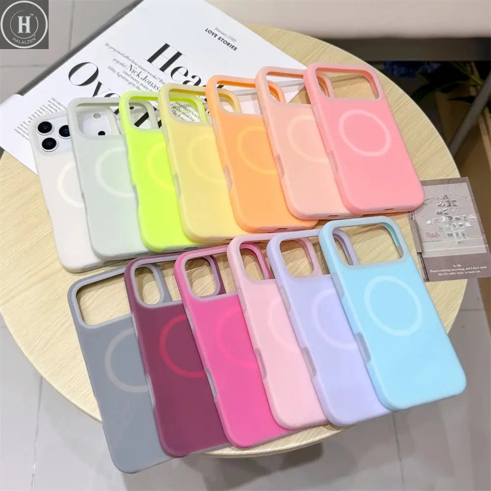 Luxury Jelly Liquid Silicone Magnetic For Magsafe Case For iPhone 17 Air 16 15 14 13 12 Pro Max Plus Shockproof Matte Soft Cover Halalzen UK