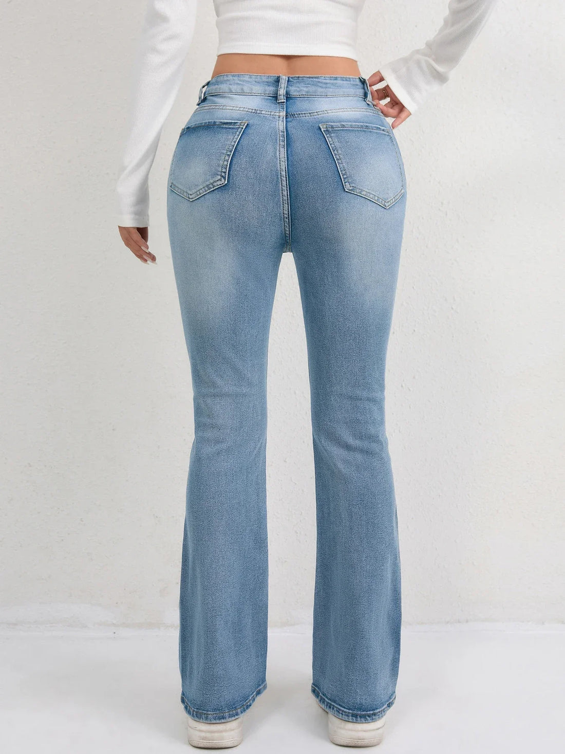 2025 Slimming Denim Pants Women's Jeans Micro Flares European and American Style Casual Versatile High Waist Washed Trousers