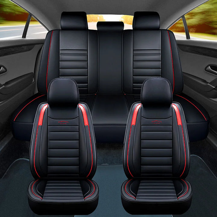 11Pcs 5 Seater Front+Rear Full Set Front Car Seat Cover Cushion Protector Deluxe PU Leather Waterproof SUV Truck Seat Cushion