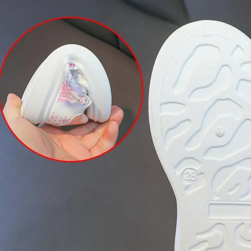 Disney Kids Girls Shoes 2024 New Children Sneakers Girls Elsa Frozen Princess Casual Sport Shoes Student Shoes Teen Shoes