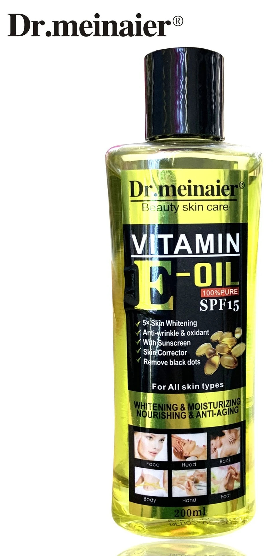 200ml Vitamin C Whitening Facial Essential Oils Vitamin E Body Moisturizing Massage Oil Natural SPA Emollient Oil HALALZEN