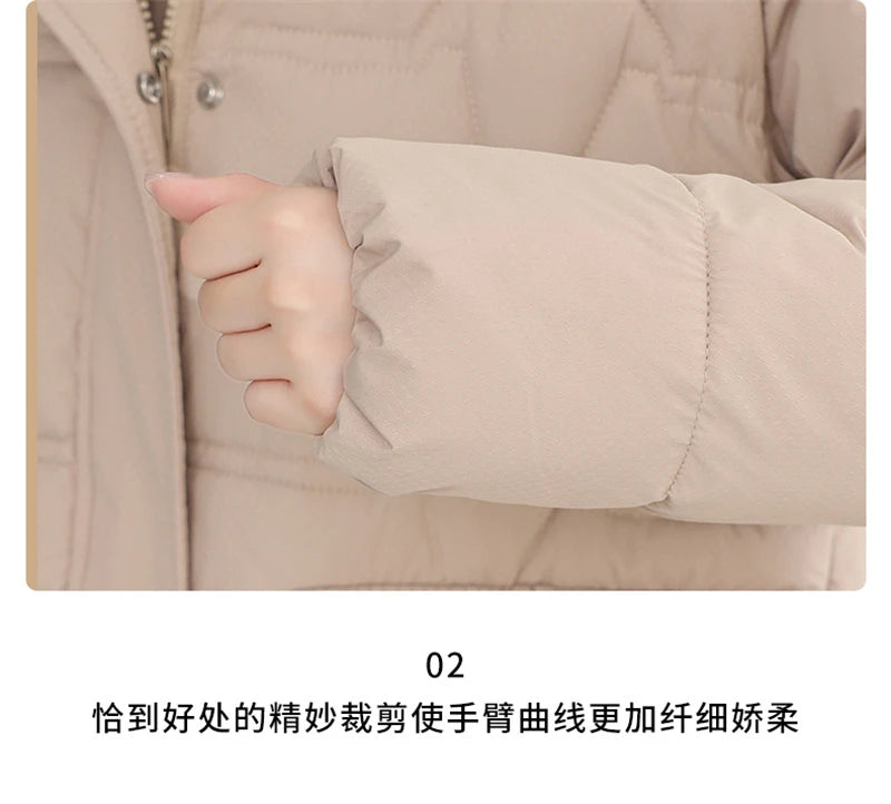 Winter Jacket Women's Parka Coat 2024 New Long Coat Down Snow Wear Outerwear Female Hooded Waterproof Cotton Padded Puffer Parka