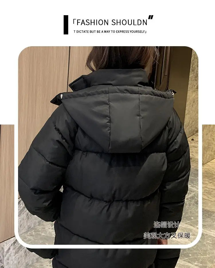 Long Down Jacket Women Waterproof Hooded Coat 2024 Winter New Loose Girls' Jacket Multi-Color Thick Windbrake Down Coat