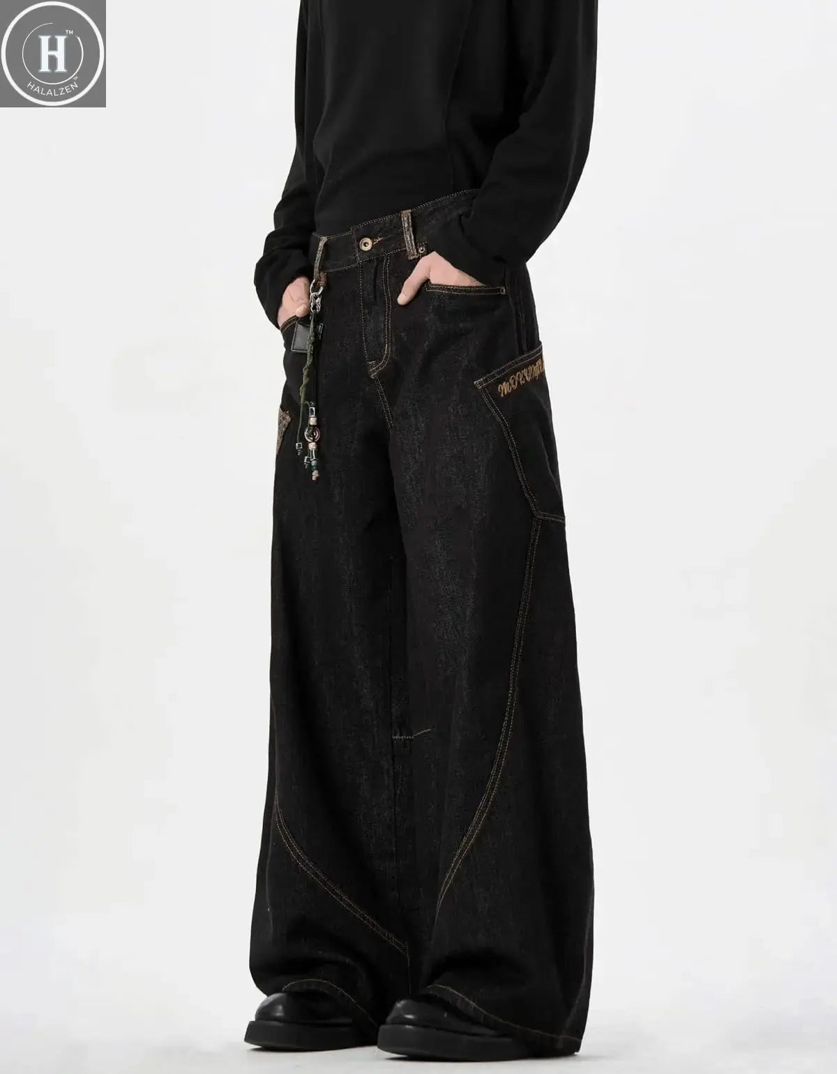 Y2k Baggy Jeans for Men Women Wide Leg Skater Grunge Pants Loose Fit Barrel Jeans Hip Hop Denim Pants Streetwear Halalzen UK