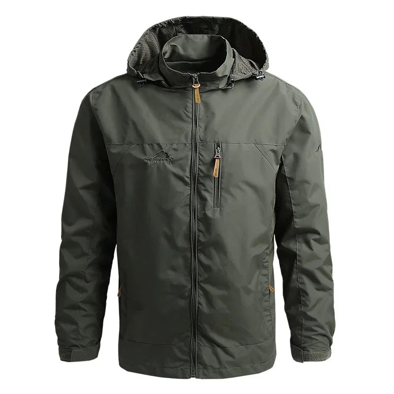 Outdoor Sports Men's Jacket Versatile Loose And Comfortable Top Waterproof And Windproof Work Jacket Hooded Assault Jacket