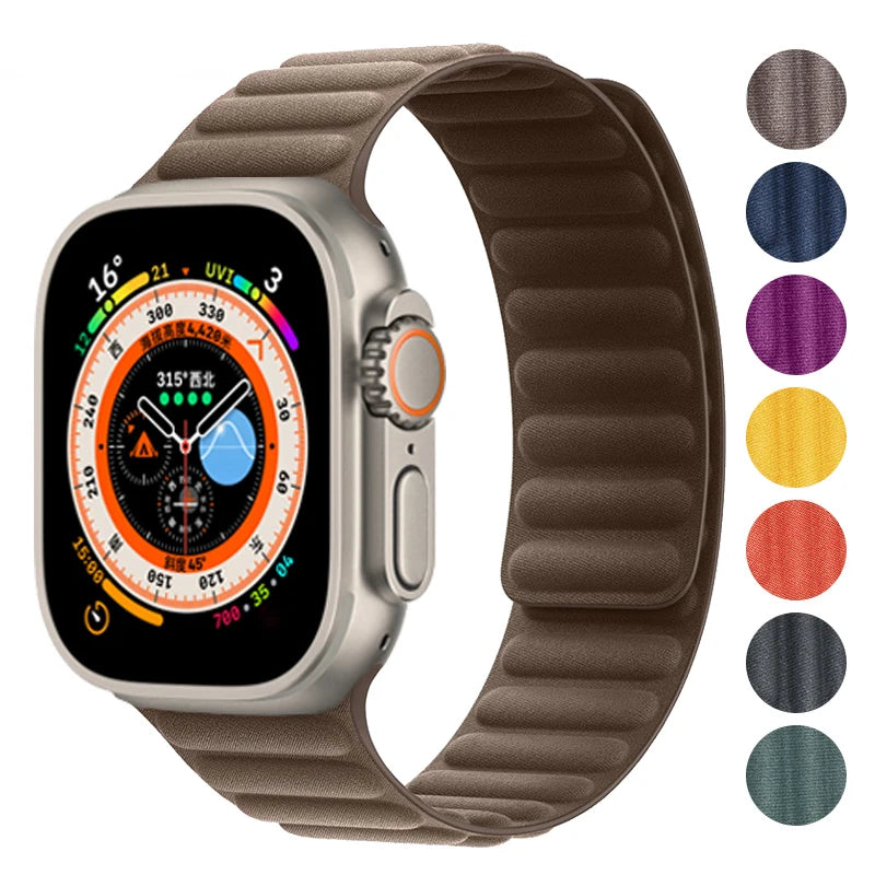 FineWoven strap For Apple Watch Band Ultra 2 49mm 44mm 40mm 45mm 41 46mm Magnetic loop correa bracelet iWatch Series 9 8 SE 7 10