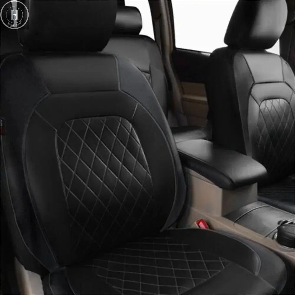 9pcs/Set Universal Car Seat Set PU Leather Car Seat Cushion Fully Surrounded Protective Pad Anti-Scratch Car Interior Accessorie HALALZEN
