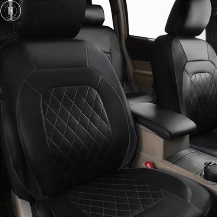9pcs/Set Universal Car Seat Set PU Leather Car Seat Cushion Fully Surrounded Protective Pad Anti-Scratch Car Interior Accessorie HALALZEN