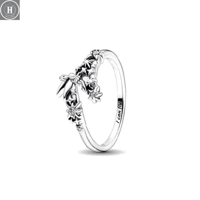 Hot Sale Original 925 Sterling Silver Women Finger Rings for Women Silver Love Heart Rhomboid Moon Star Luxury Jewelry Trinkets HALALZEN