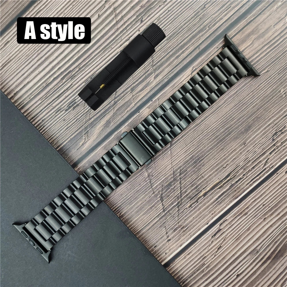 Classic stainless steel Correa for apple watch 10 46mm 42mm band Ultra 2 49mm 9 8 7 6 5 4 se 45mm 44mm 41mm 40mm 3 38mm strap