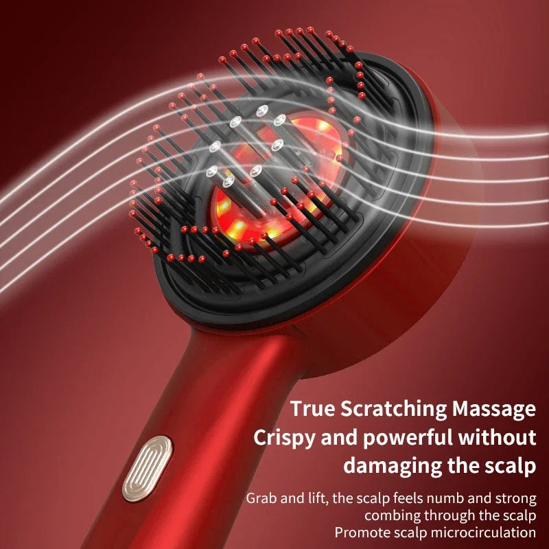 3 Modes Electric Vibration Massage Comb Red Light Therapy Hair Growth Scalp Brush Anti Hair Loss With Liquid Oil Applicator