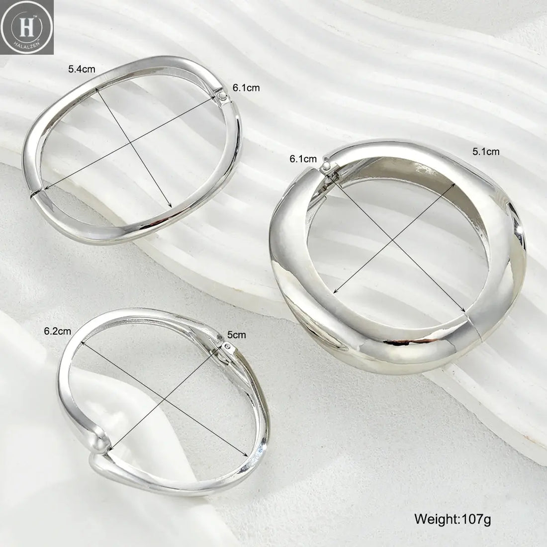 3/6pcs Vintage Minimalist Exaggerated Open Bangle Set for Women Luxury Asymmetrical Metal Water Drop Snake Cuff Bracelet Jewelry HALALZEN