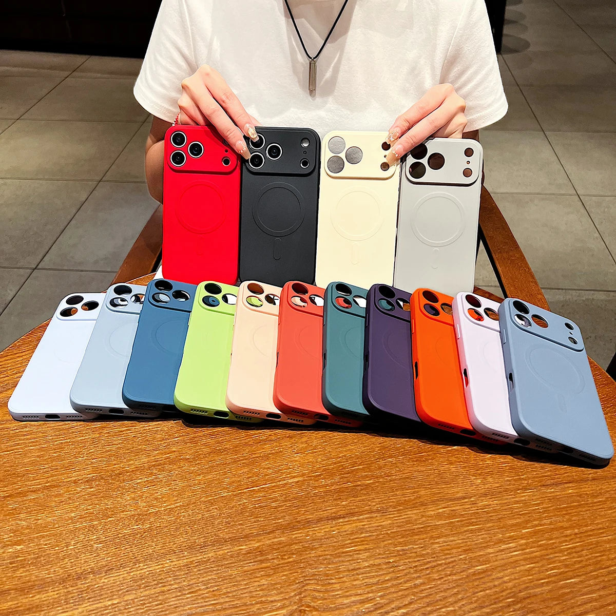 for iPhone 17 Pro Max 17 Air Case Magnetic Cover Mag-safe Liquid Silicone Lining All-round Camera ProtectPlease note phone model