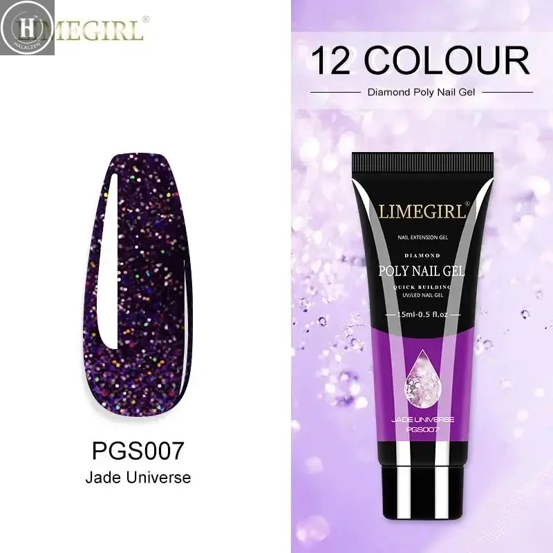 15ml Poly Extension Nail Gel For Nail Art Manicure Design 24Colors UV Varnishes Semi Permanent Builder Nail Gel Polish HALALZEN