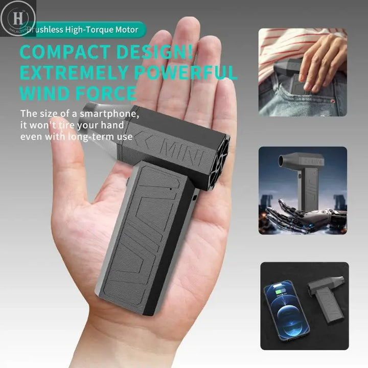 Portable Turbo Jet Blower High Pressure Car Washer Gun Wash for Car Cleaning Tool X3A 130000RPM Electric Air Duster with Type-C - HALALZEN