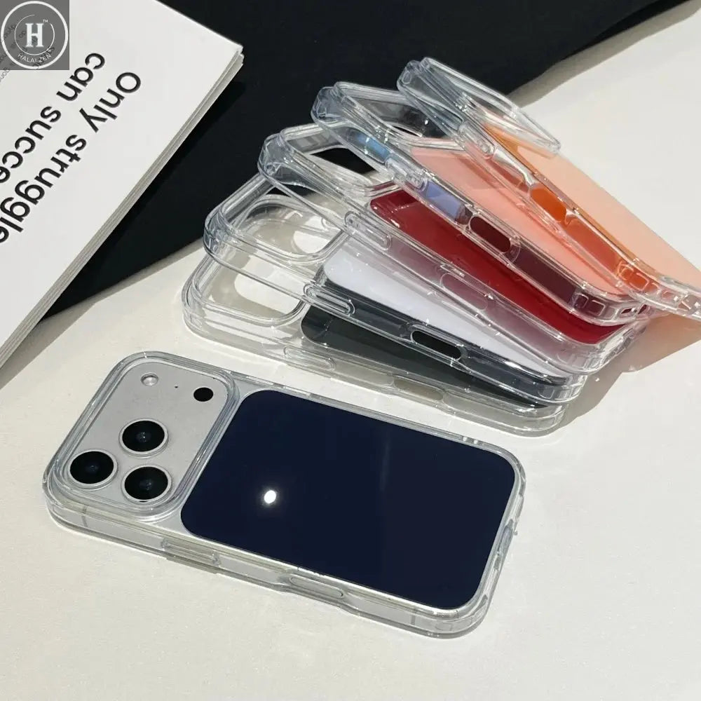 Fashion Color Block Transparent Edge Phone Case For iPhone 15 16 17 Pro Max 17Air TPU Shockproof Armor Shell for 17pro 16proMax Halalzen UK
