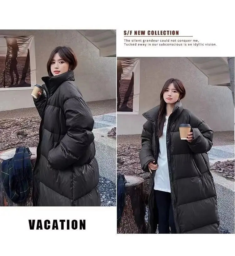 2024 Winter New Down Cotton X-long Parkas Women's Thick Warm Korean Padded Jacket Winter Clothes Waterproof Women Puffer Coat